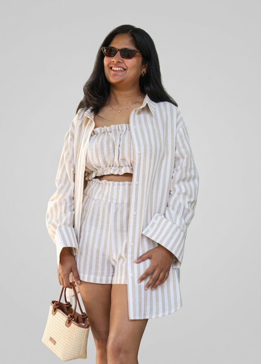 Conjunto coordinado de tres piezas Espresso