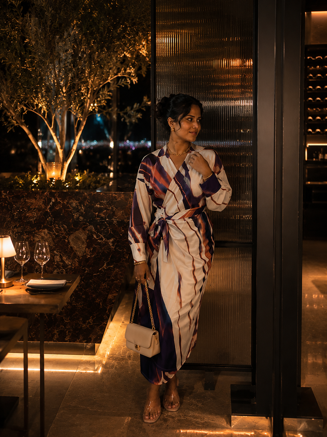 🌙 Starlit Wine Evening Dress