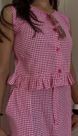 Cherry Gingham Ruffle Co-ord Set 🍒✨