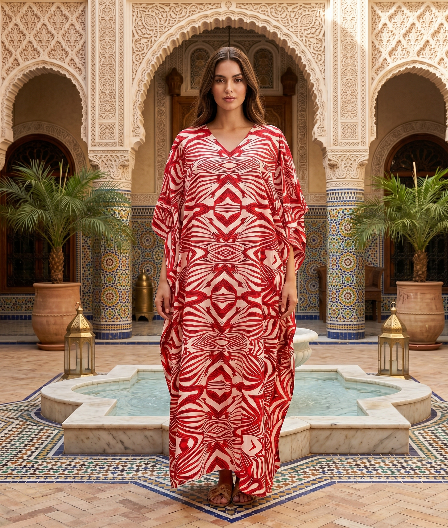 White Red Print